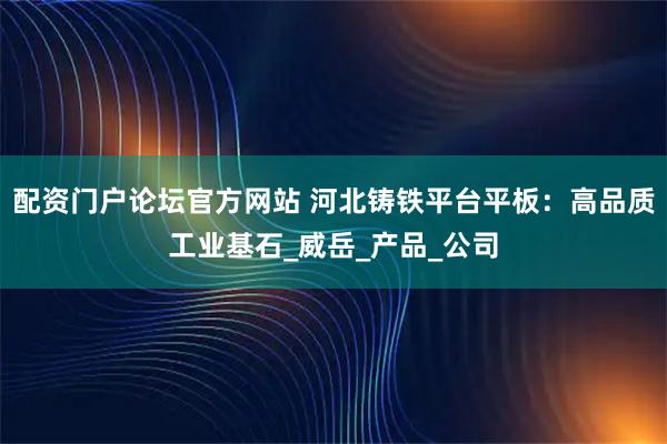 配资门户论坛官方网站 河北铸铁平台平板：高品质工业基石_威岳_产品_公司